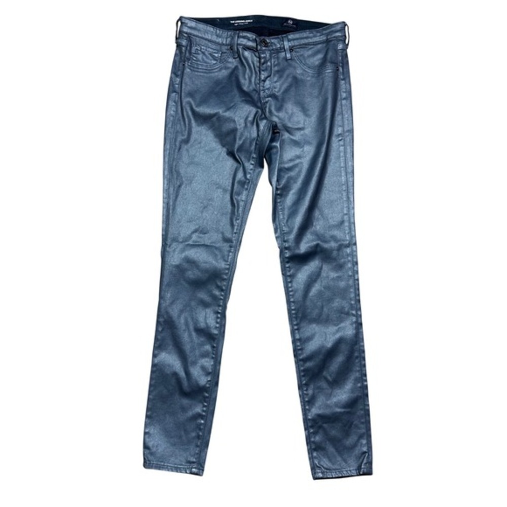 AG Adriano Goldschmied‎ The Legging Ankle Super Skinny Metallic Blue Jeans 27